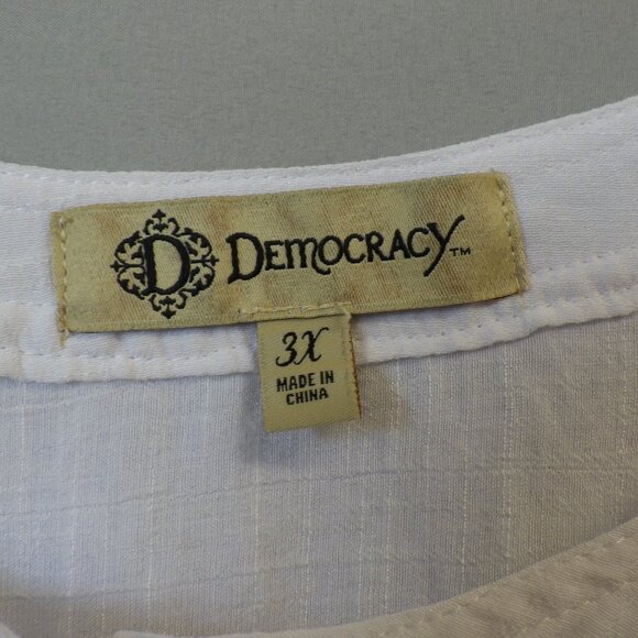 Democracy White Button Down Shirt Size 3X - Picture 3 of 3